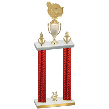 Double Red Carbon Fiber Year Tennis Trophy