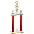 Double Red Carbon Fiber Fourth Place Bowling Trophy
