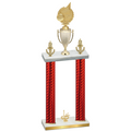 Double Red Carbon Fiber First Place Volleyball Trophy