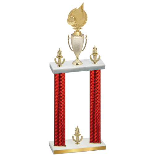 Double Red Carbon Fiber Victory Volleyball Trophy