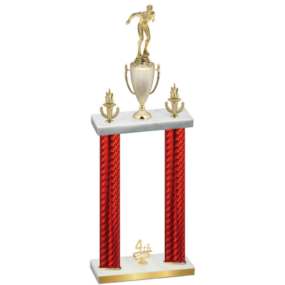 Double Red Carbon Fiber Fourth Place Swimming Trophy