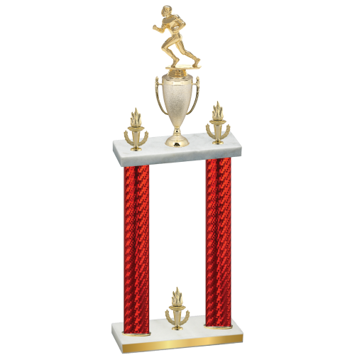 Double Red Carbon Fiber Victory Football Trophy