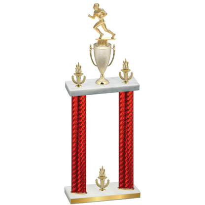 Double Red Carbon Fiber Victory Football Trophy
