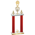 Double Red Carbon Fiber Second Place Insert Trophy