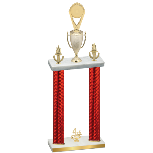 Double Red Carbon Fiber Fourth Place Insert Trophy