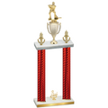 Double Red Carbon Fiber Third Place Hockey Trophy