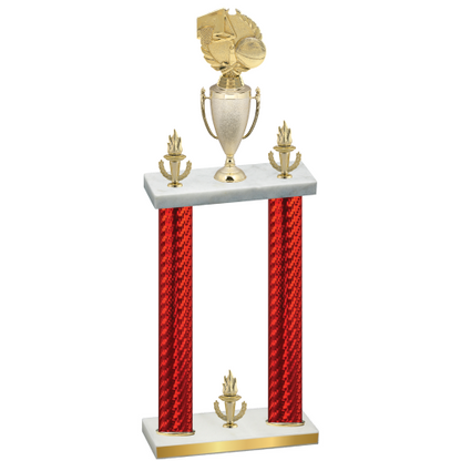 Double Red Carbon Fiber Victory Basketball Trophy