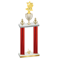 Double Red Carbon Fiber First Place Pickleball Trophy