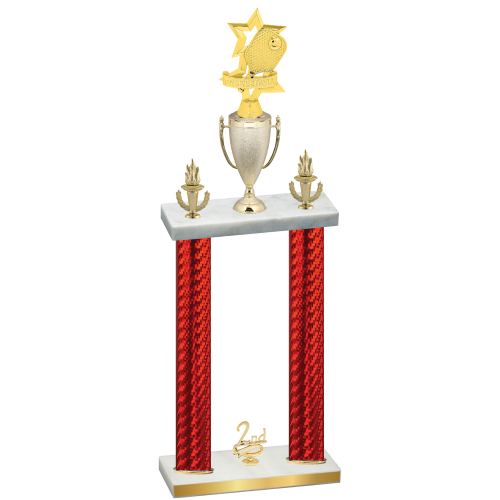 Double Red Carbon Fiber Second Place Pickleball Trophy
