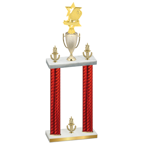 Double Red Carbon Fiber Victory Pickleball Trophy