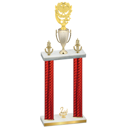 Double Red Carbon Fiber Second Place Pickleball Trophy