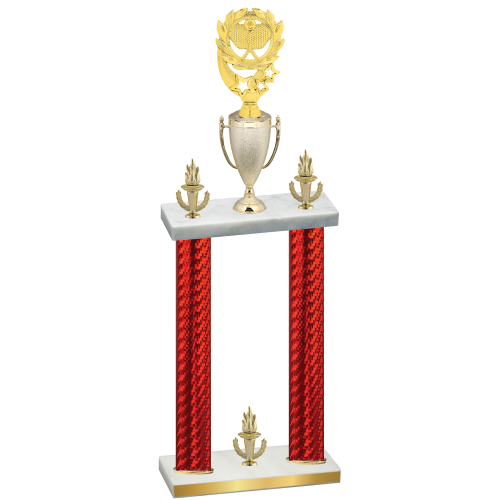 Double Red Carbon Fiber Victory Pickleball Trophy
