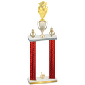 Double Red Carbon Fiber First Place Pickleball Trophy