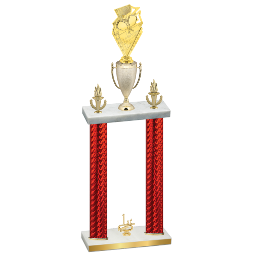Double Red Carbon Fiber First Place Pickleball Trophy