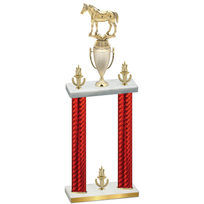 Double Red Carbon Fiber Victory Horses Trophy