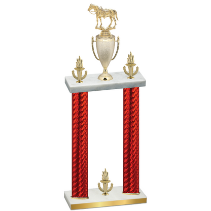 Double Red Carbon Fiber Victory Horses Trophy