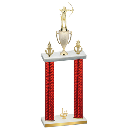 Double Red Carbon Fiber First Place Archery Trophy