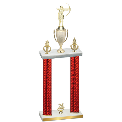Double Red Carbon Fiber Year Archery Trophy
