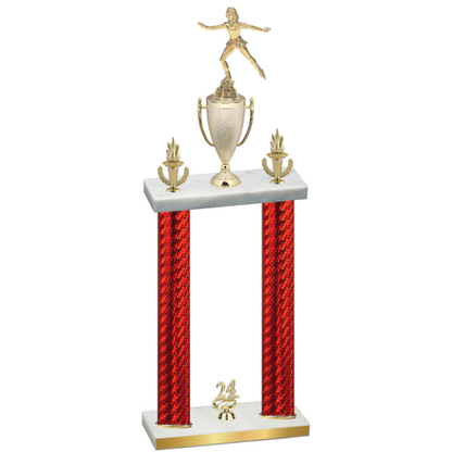 Double Red Carbon Fiber Year Skater Trophy