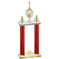 Double Red Carbon Fiber Third Place Chess Trophy