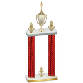 Double Red Carbon Fiber Victory Chess Trophy
