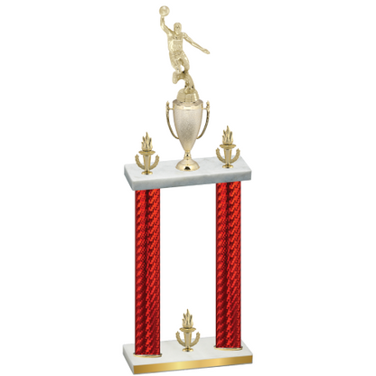 Double Red Carbon Fiber Victory Basketball Trophy