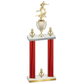 Double Red Carbon Fiber Victory Flag Football Trophy