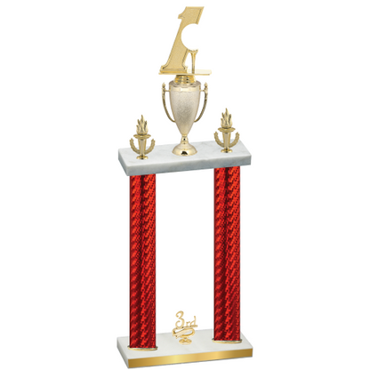 Double Red Carbon Fiber Third Place Golf Trophy