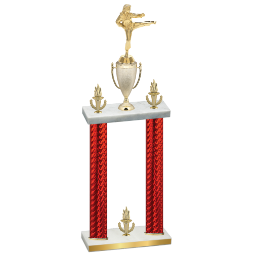 Double Red Carbon Fiber Victory Karate Trophy