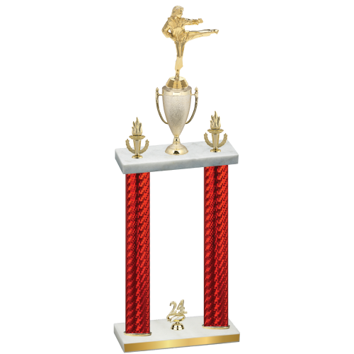 Double Red Carbon Fiber Year Karate Trophy