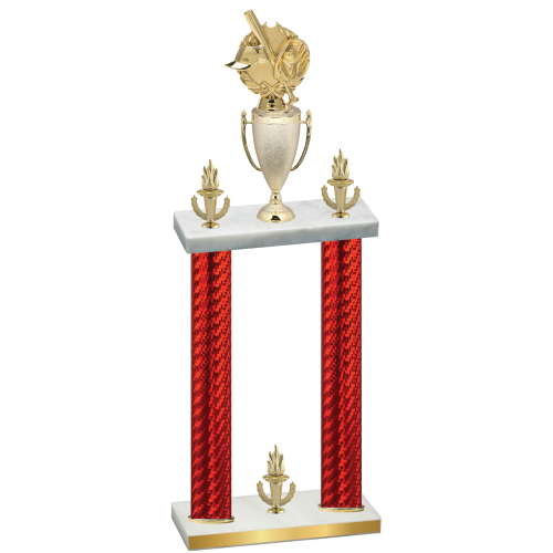 Double Red Carbon Fiber Victory Baseball Trophy