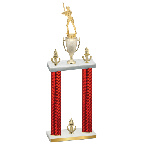 Double Red Carbon Fiber Victory Softball Trophy