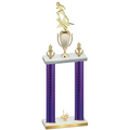 Double Purple Carbon Fiber First Place Football Trophy