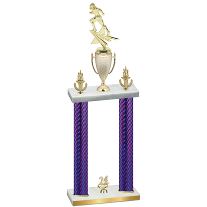 Double Purple Carbon Fiber Year Football Trophy