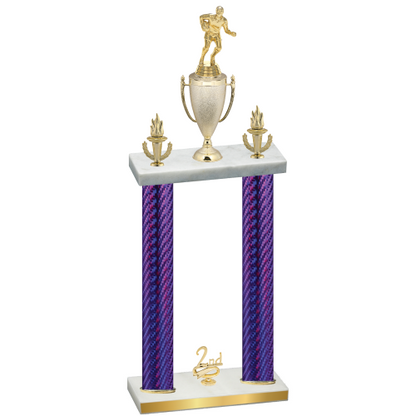 Double Purple Carbon Fiber Second Place Rugby Trophy