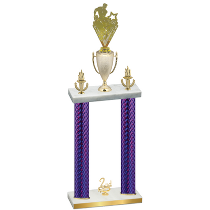 Double Purple Carbon Fiber Second Place Rugby Trophy