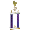 Double Purple Carbon Fiber Third Place Rugby Trophy