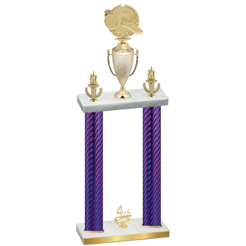 Double Purple Carbon Fiber Fourth Place Running Trophy