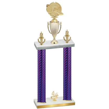 Double Purple Carbon Fiber Fourth Place Running Trophy