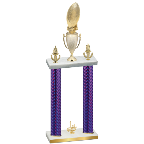 Double Purple Carbon Fiber First Place Football Trophy