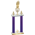 Double Purple Carbon Fiber Fourth Place Football Trophy