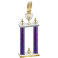 Double Purple Carbon Fiber Victory Football Trophy