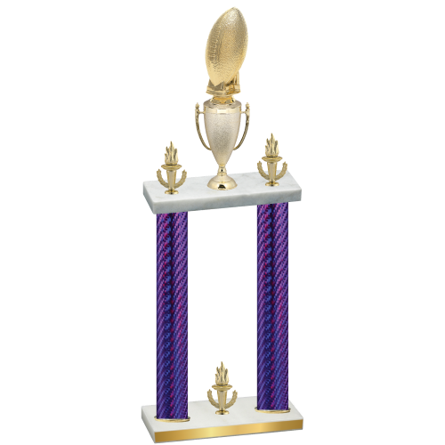 Double Purple Carbon Fiber Victory Football Trophy