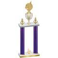 Double Purple Carbon Fiber Fourth Place Volleyball Trophy