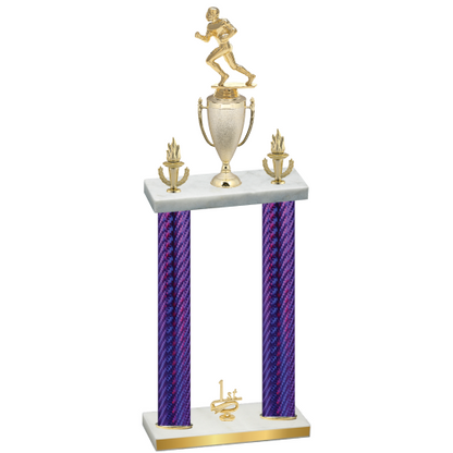 Double Purple Carbon Fiber First Place Football Trophy