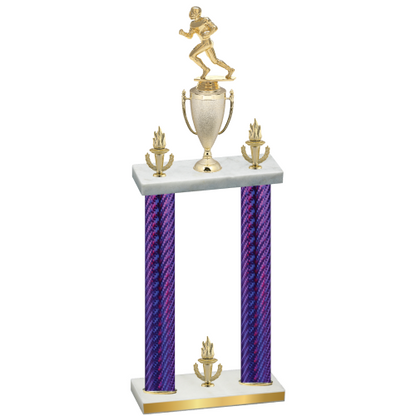 Double Purple Carbon Fiber Victory Football Trophy
