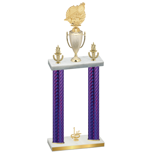 Double Purple Carbon Fiber First Place Swimming Trophy