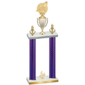 Double Purple Carbon Fiber Fourth Place Swimming Trophy