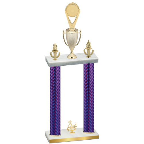 Double Purple Carbon Fiber Third Place Insert Trophy