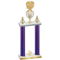 Double Purple Carbon Fiber Fourth Place Cheerleading Trophy